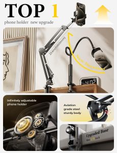 adjustable phone holder for bed
