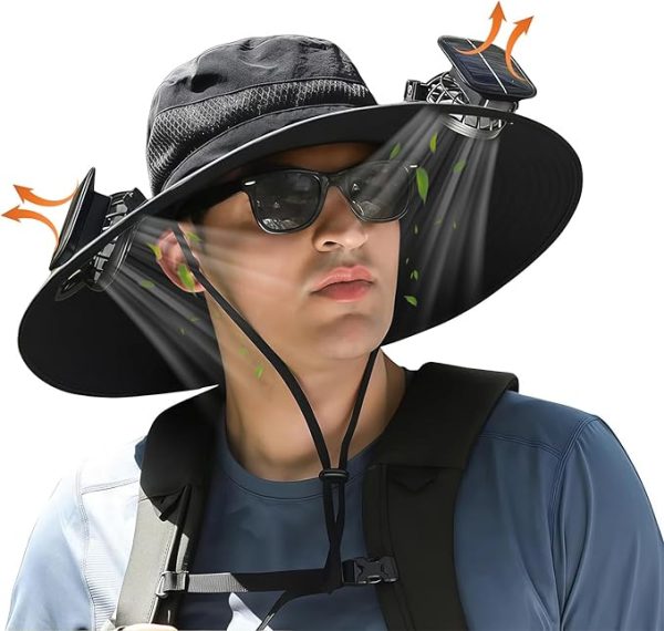 solar fan hat