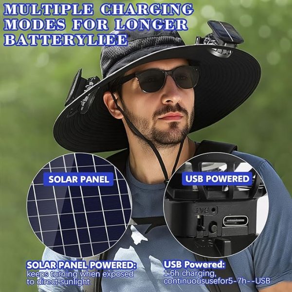 solar fan hat